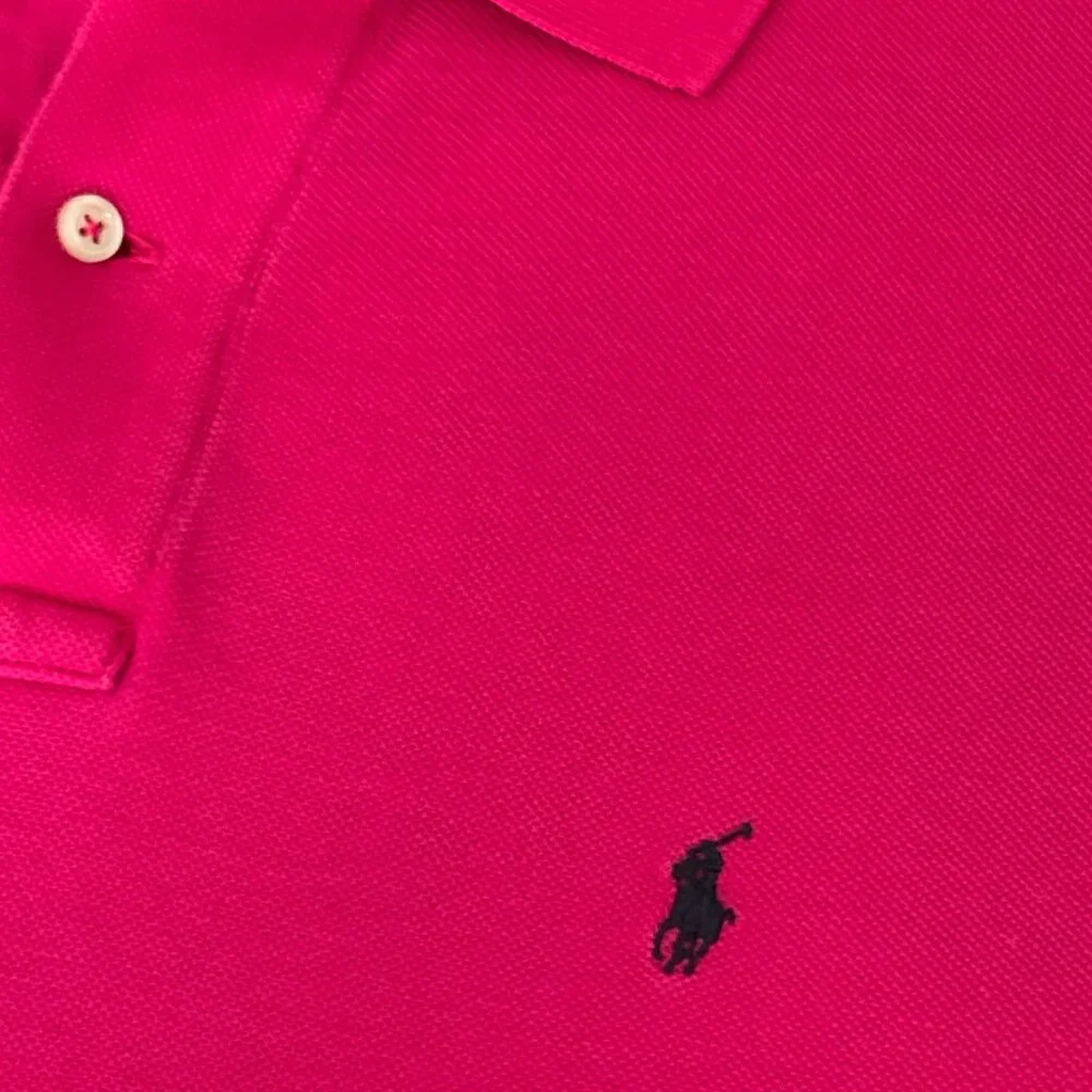 Polo Ralph Lauren Classic-Fit Short-Sleeve Polo Golf Shirt in Hot Pink Mens Sz L